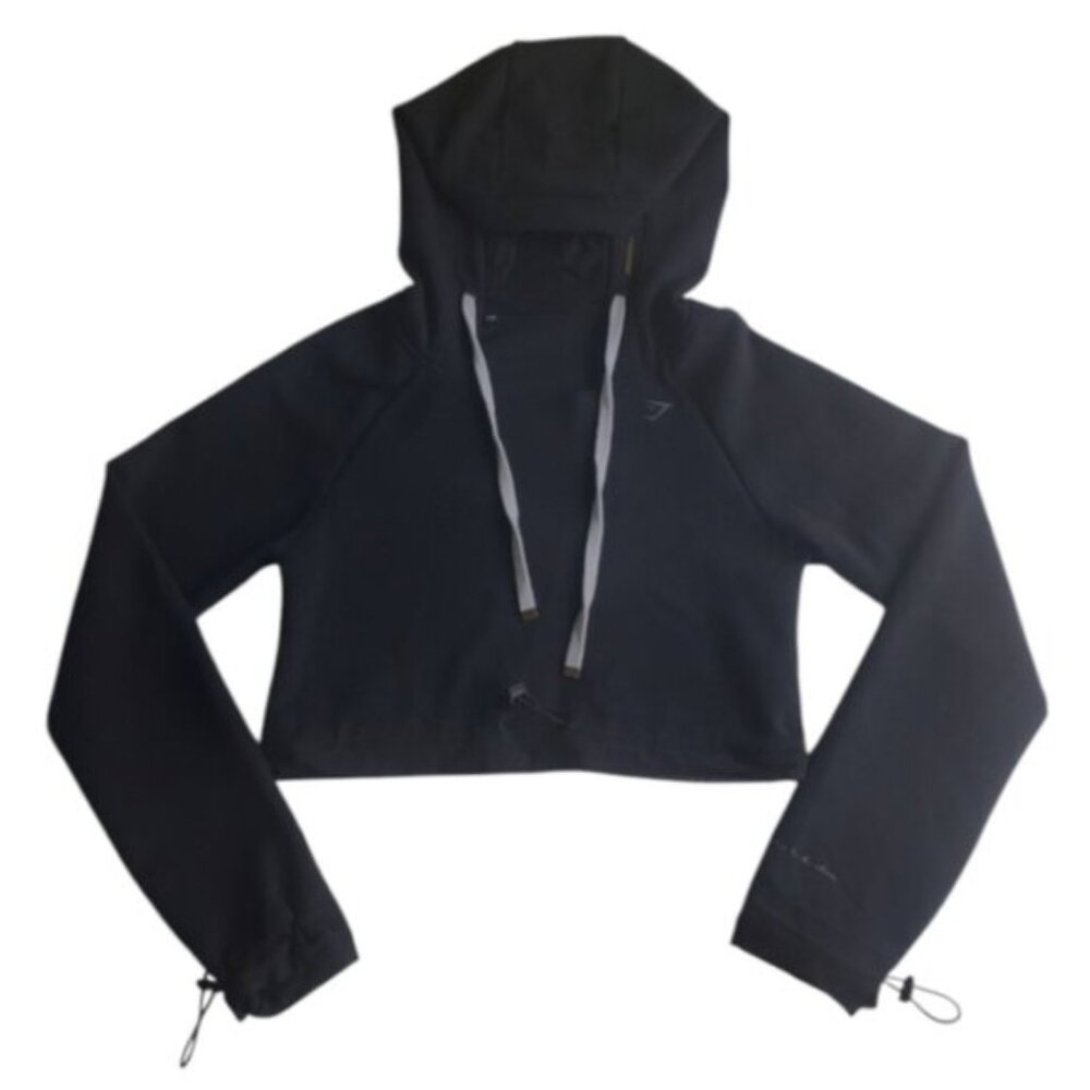 Gymshark X Whitney Simmons Black Cropped Hoodie Size XS